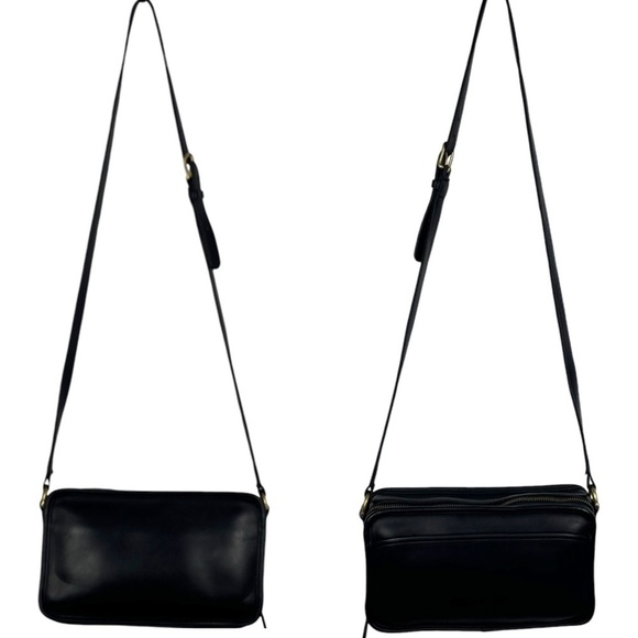 COACH 9974 MULTI ZIP SWINGPACK 90S 1995 BLACK GLOVETANNED LEATHER CROSSBODY BAG - Picture 3 of 13